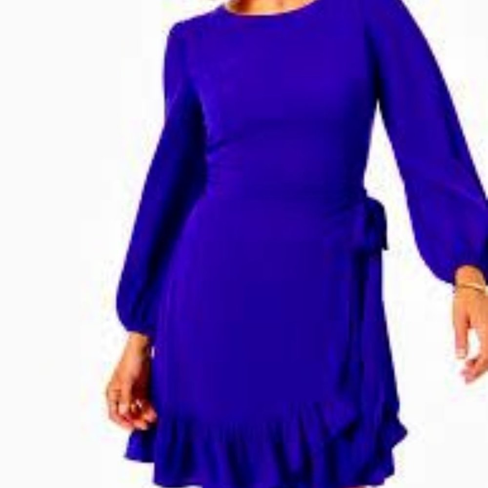 NWT Lily Pulitzer Blue Laren Stretch Wrap Dress